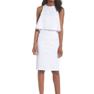 (NWT) Chelsea28 White Popover Crop Sheath Dress
